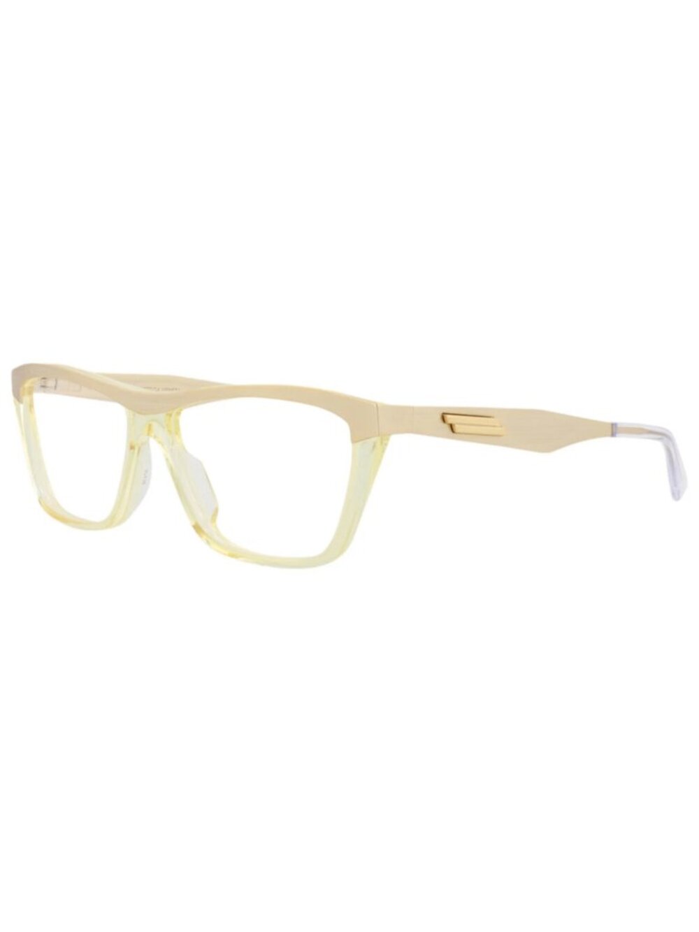 New Bottega Veneta Women's Eyeglasses Cat Eye Metal Frame Unisex Gold Gold